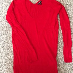 Red express v-neck sweater